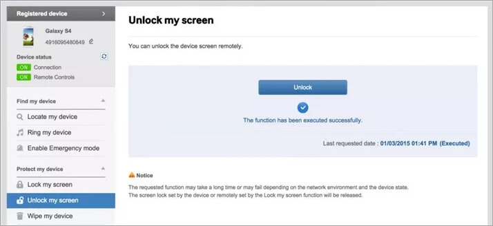 Desbloquear tela do Samsung