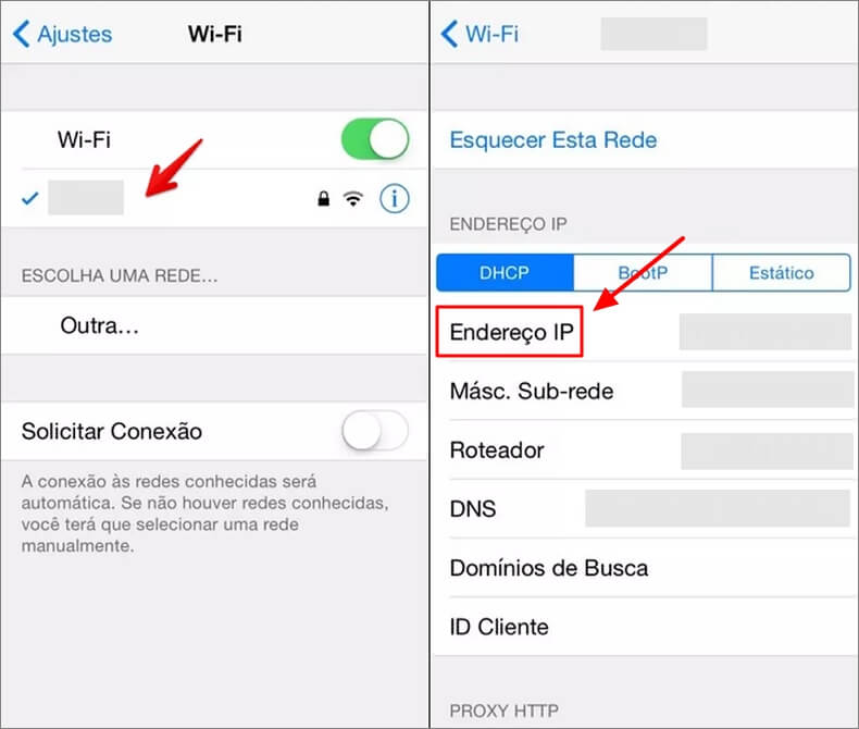 Verificar o endereço IP do iPhone