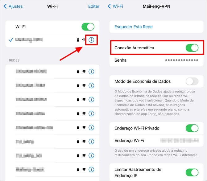 Ativar a conexão Automática do WiFi