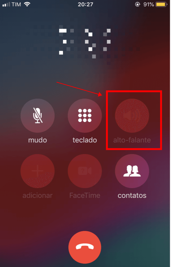 Ativar o modo alto falante em chamadas