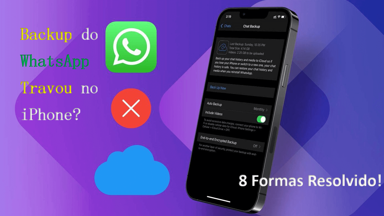 backup WhatsApp iPhone travou
