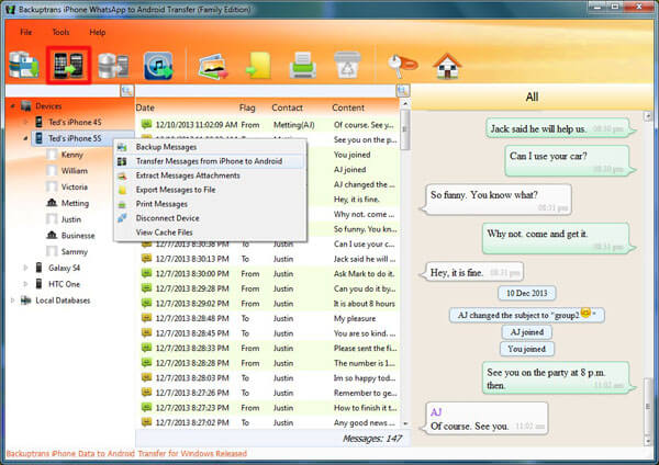 backuptrans transferir WhatsApp de iPhone para Android