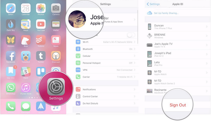sign out apple id on settings to remove previous owners apple id