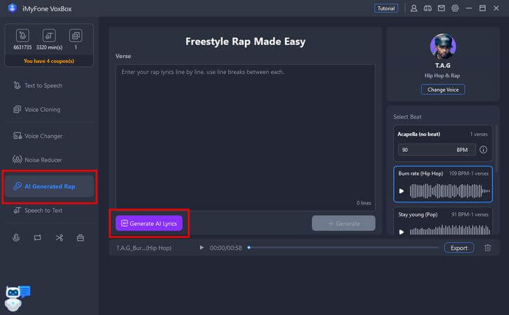 rap lyrics generator ai