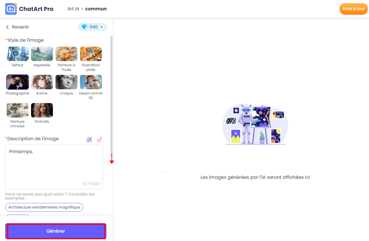 Générer des images d'IA