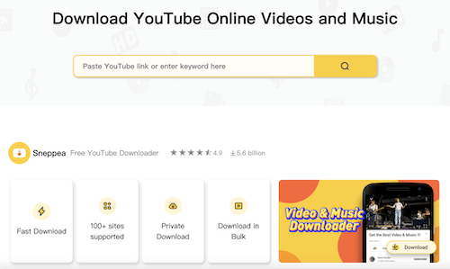 Snaptube, site équivalents à Savefrom.net