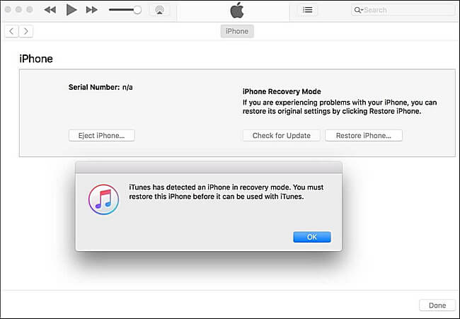 állítsa vissza az iphone-t az itunes segítségével dfu módban