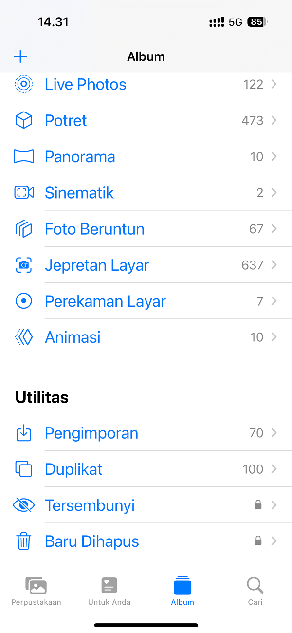 cara memulihkan foto di album baru dihapus