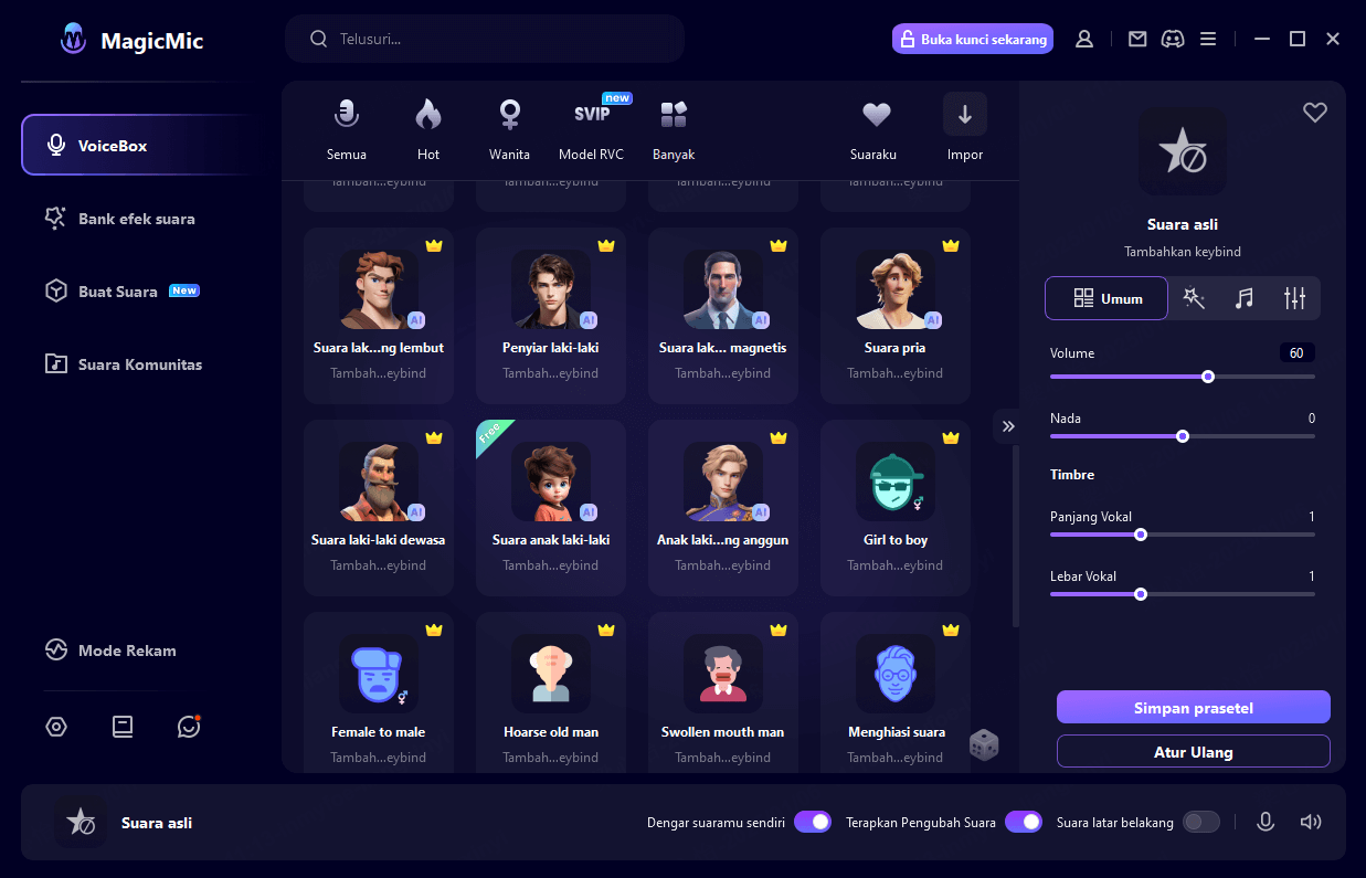 mengubah suara secara real time