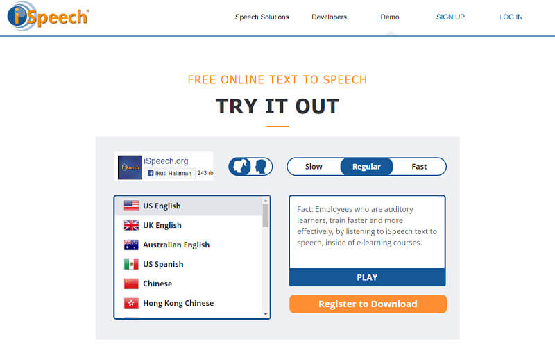aplikasi pembaca teksi Speech Text to Speech