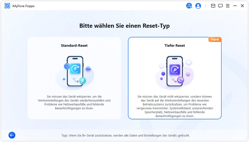 fixppo Hartes Zurücksetzen