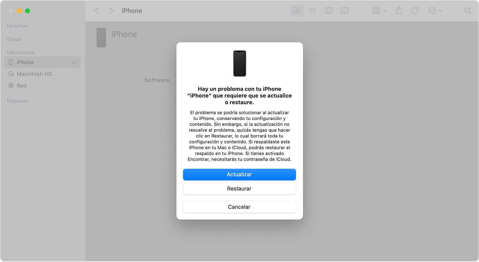 degradar iPhone con iTunes