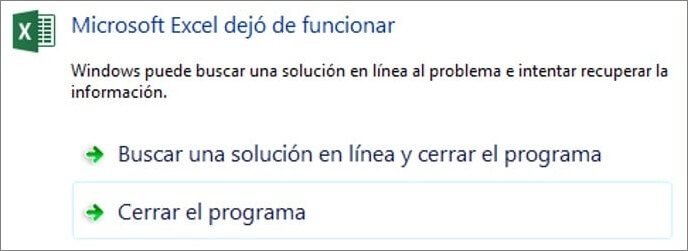 Excel no responde