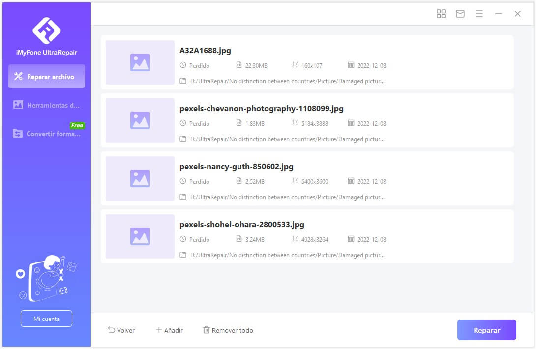 esperar el proceso de reparación de fotos con ojos rojos