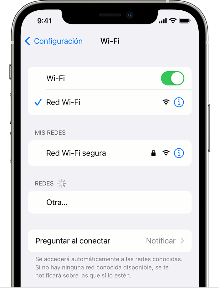 conexión a Wifi iPhone