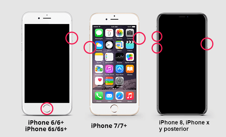 forzar reiniciar del iPhone 6/7/8/x/11/12/13/14/15/16