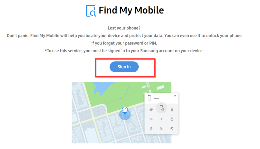 find my mobile á samsung