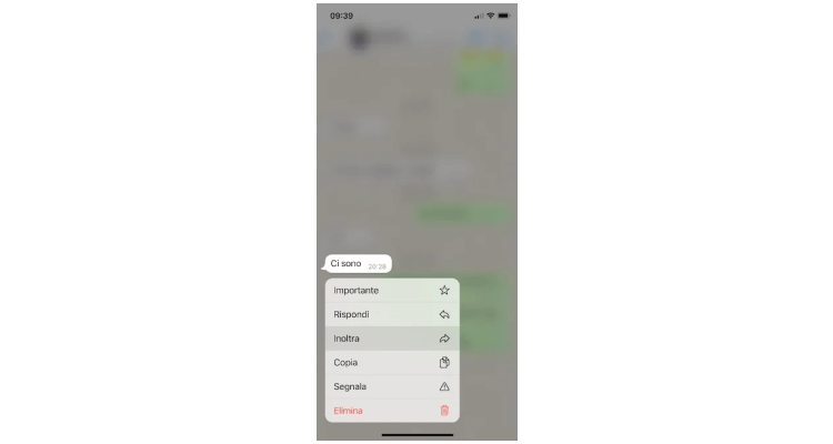 Inoltra i messaggi WhatsApp