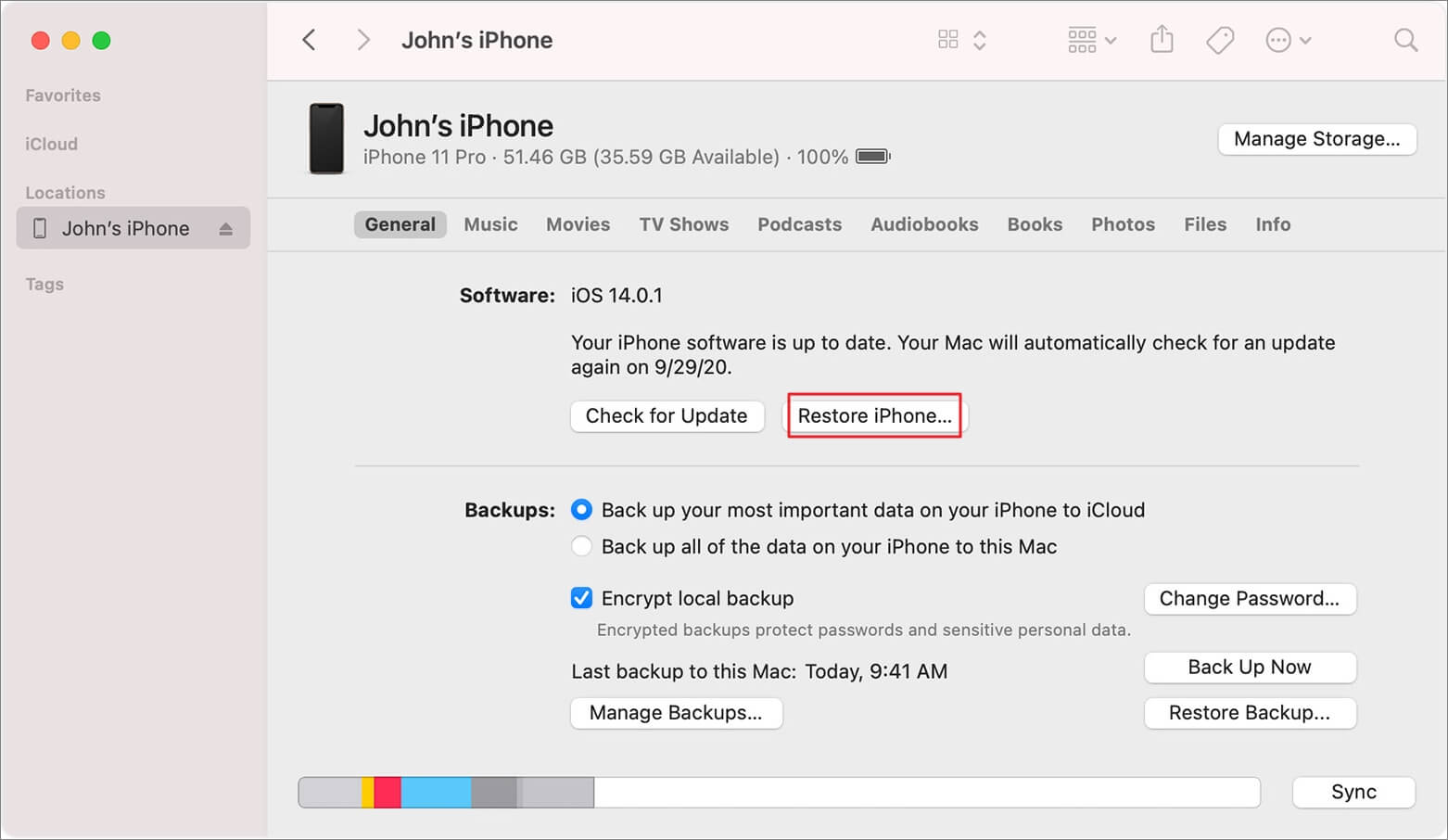 Herstel iPhone met iTunes
