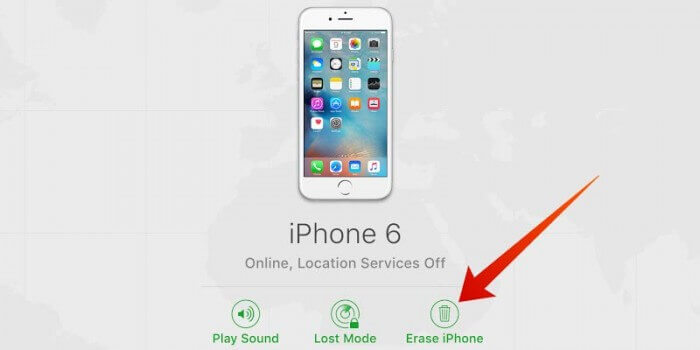 Slett iPhone via iCloud