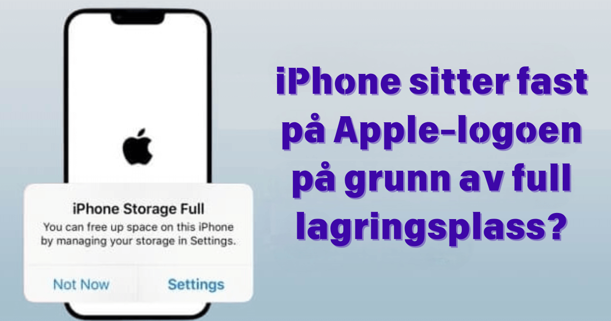 iPhone sitter fast på Apple-logoen på grunn av full lagringsplass? Her er 4 metoder!