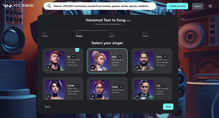 Voicemod AI 歌曲生成器