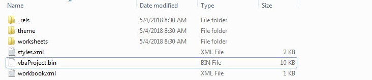解壓縮 VBAProject.bin 檔案
